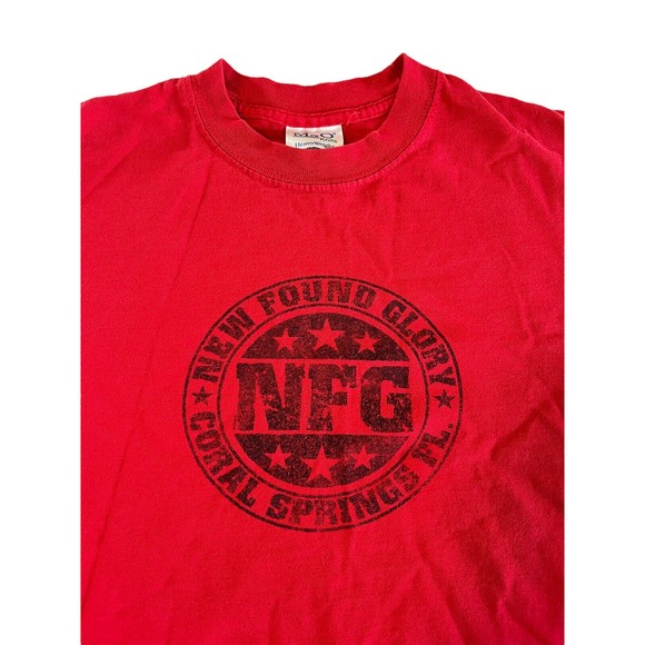Vtg Y2K New Found Glory NFG Coral Spring Red Band Shirt Size Small - Picture 2 of 5